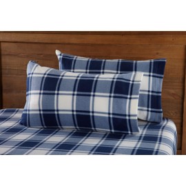 Great Bay Home Super Soft Extra Plush Plaid Fleece Sheet Set. Cozy, Warm, Durable, Smooth, Breathable Winter Sheets with Plaid Pattern. Dara Collection Brand. (Full, Navy)