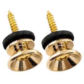Musiclily Pro Enganche de Correa de Acero Strap Buttons para Guitarra Eléctrica Acústica estilo Fender o Bajo, Dorado (2 Piezas)