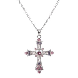 Damen Gold Kreuz Kette, Damen Zirkonia Kreuz Anhänger, Hypoallergene Vergoldete Kette, Modeschmuck, Kreuz Kette für Damen
