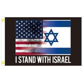 Trade Winds 3X5 I STAND WITH ISRAEL STAR OF DAVID BLACK TACTICAL FLAG BANNER 100D GROMMETS