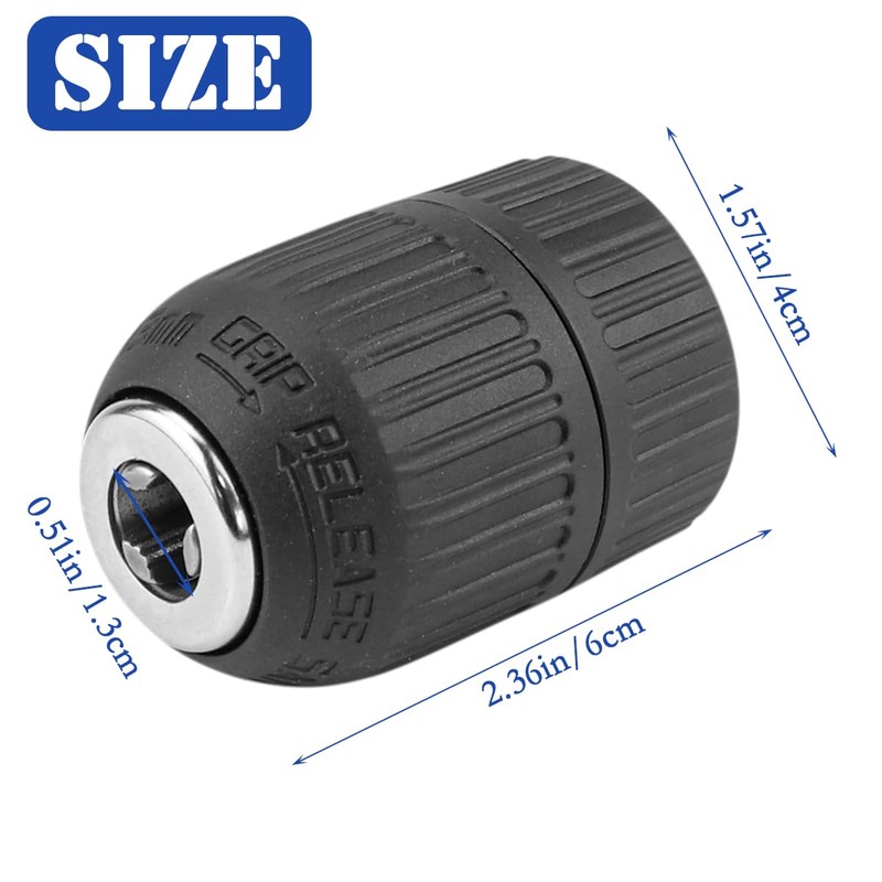 UPIQNG 1/2" Drill Chuck 10-13mm Keyless Chuck Conversion Tool Self