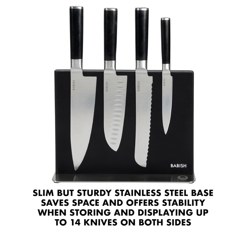 Babish 5-Piece Magnetic Forged Kitchen Knife Block Set – 1.4116