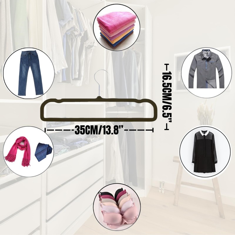 Velvet Trouser Hangers, Velvet Pants Hangers for Closet - JOMWEN