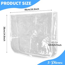 5 Pieces Chair Back Cover Salon Chair Cover Plastic Clear Round Chair Back Cover Prevents Damage to Spa/Salon Chair, Hairdressing Chair Back Covers Fits Most Standard Salon Chairs, Office Chairs