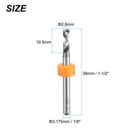 sourcing map PCB Drill Bits 2.8mm Tungsten Carbide Rotary Tool Jewelry CNC Engraving Print Circuit Board Micro Drill Bits 1/8 Inch Shank 5 Pcs