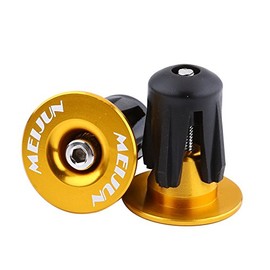 Vbestlife 2pcs Bicycle Handlebars Bar Grips End Plugs Bar End Plugs Perfect for Most Bicycles Road Bike(Gold)