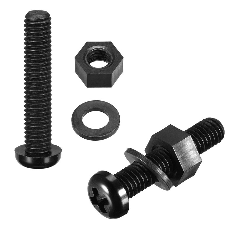 TA-VIGOR 50Pcs M5x30mm Nylon Screw Nut Washer Assortment Kit, Machine