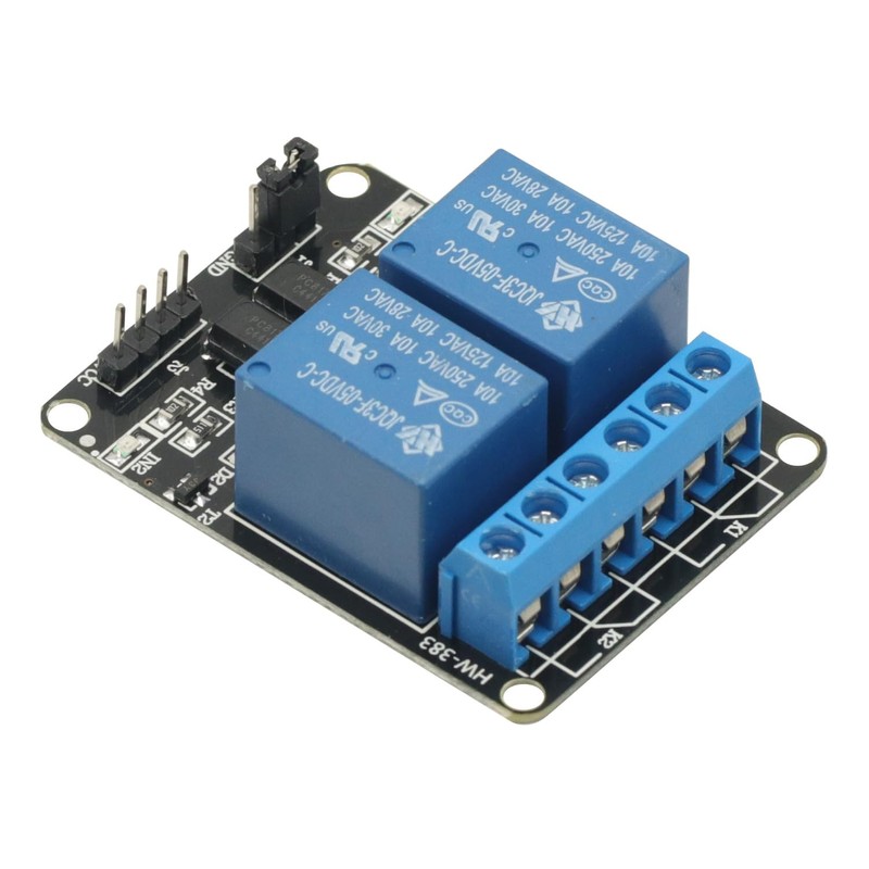 2Pcs 5V 2 Channel DC 5V Relay Module High and