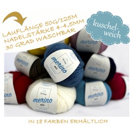 Merino Wolle - 6 Knäuel Merinowolle altrosa (Fb 9550) - rosa Merino Wolle zum Stricken - Merino Mix Wolle + GRATIS MyOma Label - 50g/120m - MyOma Wolle - weiche Wolle - Merino Garn