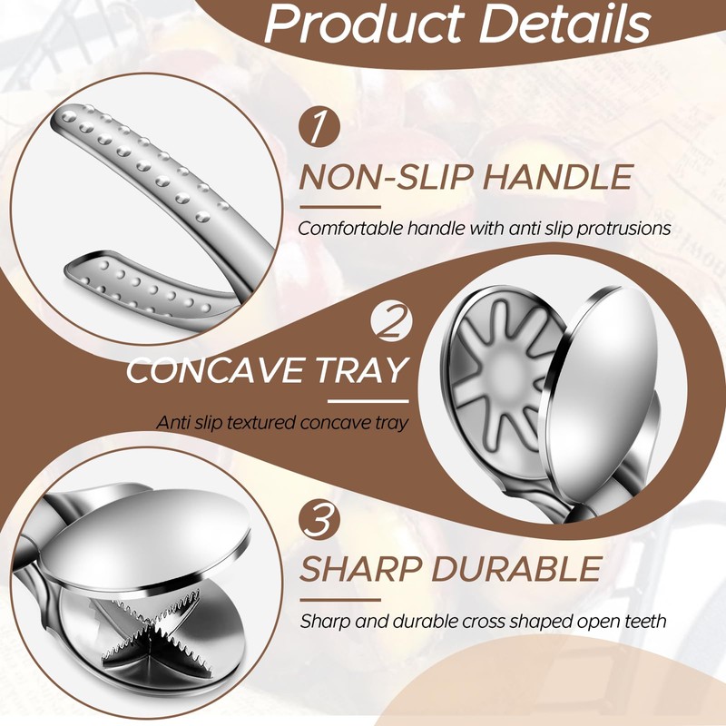 Bukuhlio Chestnut Clip, Stainless Steel Chestnut Cutter, Chestnut Opener, Chestnut