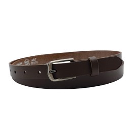 NK Belt GmbH #SR-07A Women's Leather Belt Made in Germany, Suit Jeans Belt 2 cm Narrow, dark brown