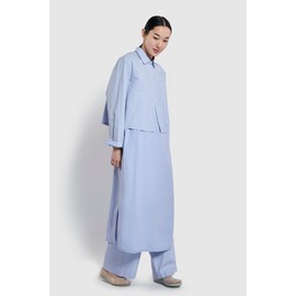 JAJU [JAJU] Light Linen Blended Bustier Dress_Sky Blue