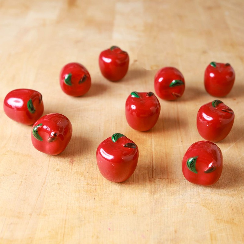 Ceramic Apple Cabinet Knobs, Kitchen Drawer Knobs, Country Decor -