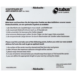 Tubus Racktime ANTISC Anti-scratch Clear Screen Protector set – One Size – 79005