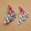 Truckemblems Pair Chrome Red For 1997-2004 C5 Front Nose and