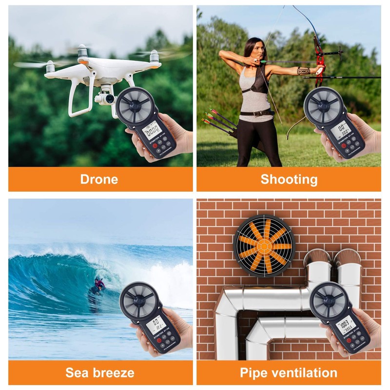 BTMETER BT-100APP Anemometer w/Wireless Bluetooth, Digital Handheld Wind Speed Meter