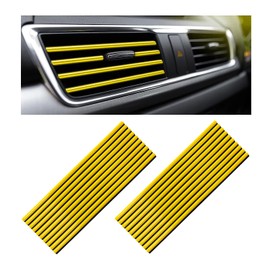 Kewucn 20 PCS Car Air Conditioner Vent Decorative Strip, Waterproof Bendable Auto Air Vent Decoration, Universal Vehicle Interior Accessories Suitable for Straight Air Vents (Yellow)
