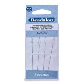 3 Pack - Collapsible Eye Needles by Beadalon, 2.5 Inch, Fine, Medium & Heavy - 4pcs per Card - Total 12 Needles (in Rigid Pack Mailer)
