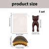3 Flannel Bag with Face Lymphatic Brush and Massage Comb,