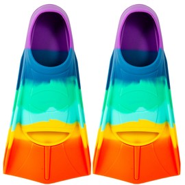 Pippia Kids Swim Training Fins, Soft Solicone Swimming Flippers, Comfortable Short Fins for Children Boys Girls and Beginners