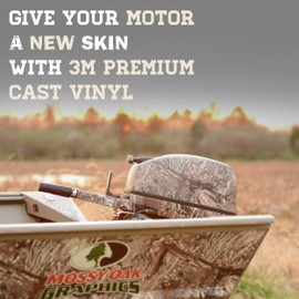 Mossy Oak Graphics 10005-40-DB Duck Blind Camo Boat Motor Wrap Kit - Easy to Install Vinyl Wrap with Matte Finish - 40 HP Or Less Kit