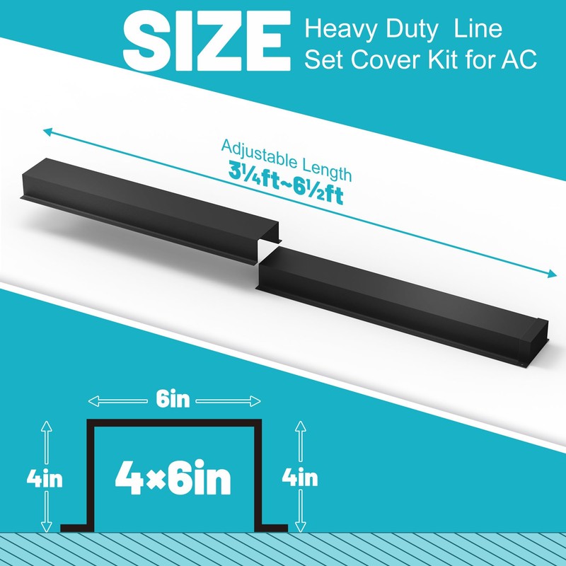 Chiligent Metal Line Set Cover Kit, Heavy Duty HVAC Lines