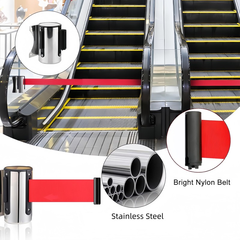 5 m Stainless Steel Barrier Extendable Barrier Tape Retractable Wall