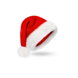 Miecux Santa Hat, Red Fluffy Christmas Santa Hat with Extra Thicken Fur for Adult Perfect with Plush Brim and Comfort Liner (Red Santa hat 1-pack)