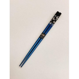 Chopsticks, Silver Cherry Blossoms, Blue, Design, Paulownia Box, Wrapping, Respect for the Aged Day, Father's Day, Gift, Dad, Birthday (65)
