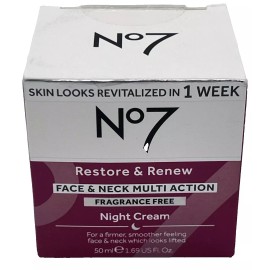 No7 Restore & Renew Face &Neck Multi Action Fragrance Free #2 Night Cream (3177)
