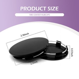 yorpyep 4 PCS Wheel Center Caps, Dust-Proof and Rust-Proof Snap-on Protector, Plastic Electroplating Beautiful Decorative Cover, for Cars Tire Modification Accessories (Black)