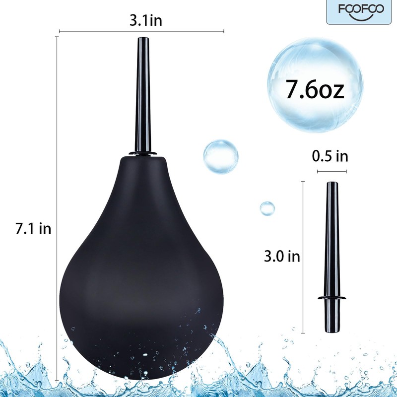 Enema Bulb Douche Enema Kit (4 Nozzles) for Men &