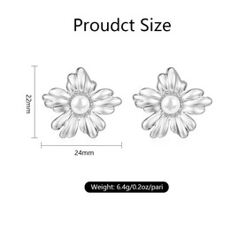 FFWTPY Women's Earrings Niche Flower Stud Earrings Women Trendy Retro Premium Stereoscopic Design Styling Shape Gift for Women, Stainless Steel