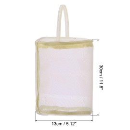PATIKIL Yarn Storage Bag, 2 Pack Portable Crochet Knitting Bag Case Skein Ball Holder Mesh Basket Organizer Tote for Sewing Craft Projects, Beige