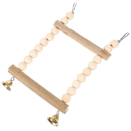 CORHAD Pet Bird Swing Natural Wooden Perch for Parakeets Multi Functional Chewing Biting Plaything Cage Decor for Peony and Parrots Promotes Coordination and Balance Skills