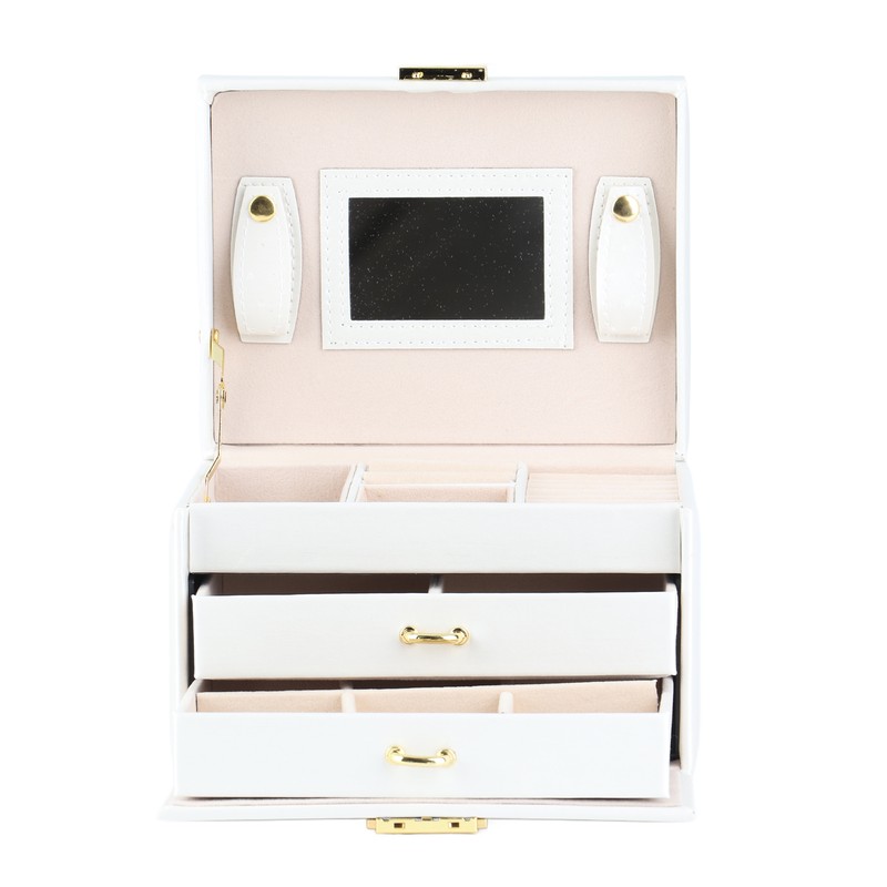 3 Tiers PU Leather Jewelry Storage Case Display Box Holder