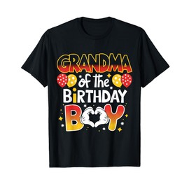 Grandma of The Birthday Boy Family Party Decor Grandson T-Shirt