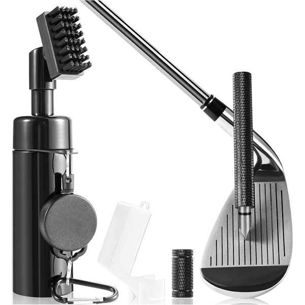 SpyFlyLie ゴルフ ボール クラブ拭き 溝削り セット溝掃除器具 ケースハンドル一体化 ウェッジU&V角溝用 クラブ掃除 多様途