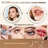 30X Wall Mounted Makeup Mirror with Lights,3 Color Modes Dimmable
