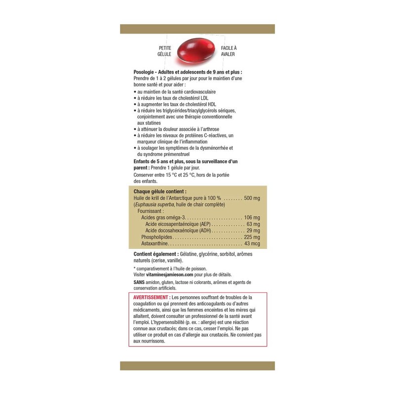 Jamieson Omega Complete Super Krill 500mg 60's 60 Softgels