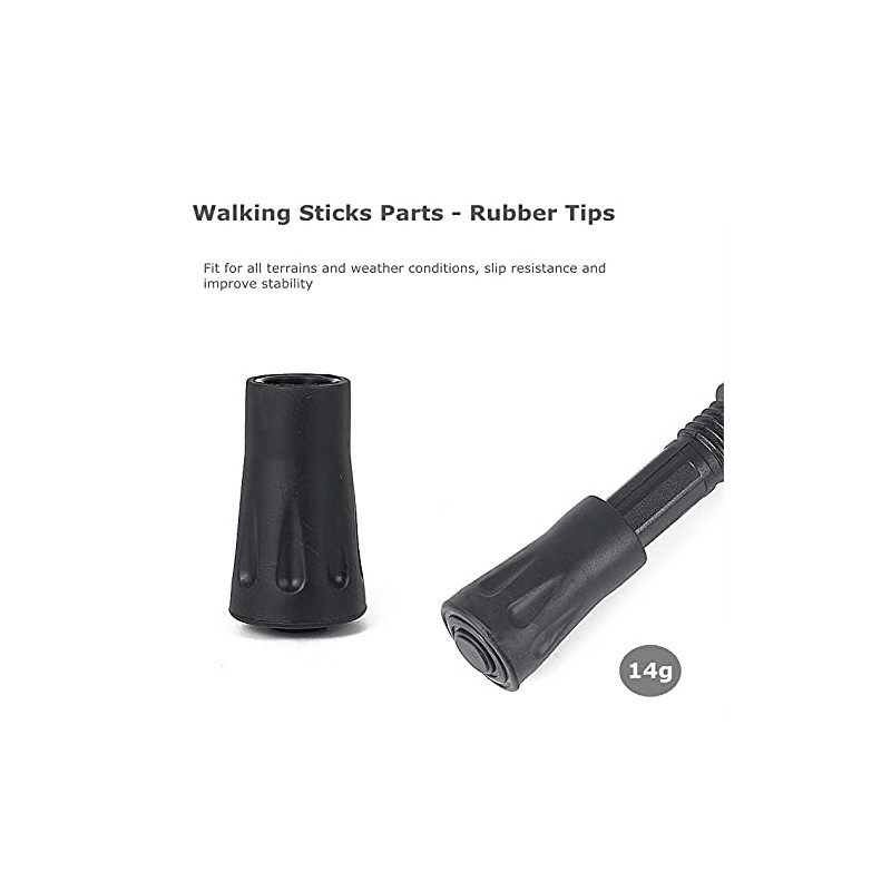 Walking Stick Tips Rubber 4 Pack Trekking Pole Tips Replacement