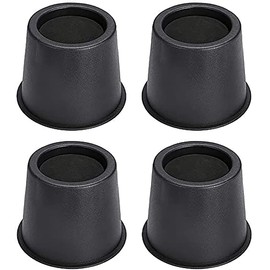 BWKJMY Round Bed Risers Lifts Height of 4 Inch Heavy Duty Set of 4 Pack for Risers for Sofa, Table, and Chair and Bed, Under Bed Storage Space (Black)