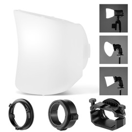 NEEWER CRS7 Softbox Diffusion Dome with 3 Adapter Rings, Compatible with Godox V1 NEEWER Z1 Z2 Round Head Flash and Square Speedlite Z760 and More, NEEWER Mount for Video Light MS60B MS60C MS150B