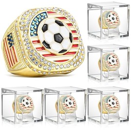 Landical 6 Set Championship Rings with Display Case and Stand