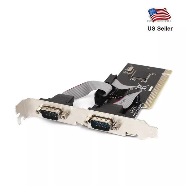 Unbranded PCI 2 Port Serial RS232 DB9 Controller Adapter Card
