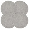 20cm Round Placemats Set of 4,Grey Cotton Dinner Table Mats