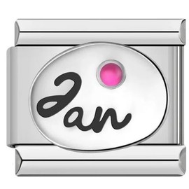 Jan January Red Garnet Birthday Birth Stone Month Charm Silver Italian 9mm Link Stainless Steel Bracelet Charm Compatible With Nomination 9mm Bracelet