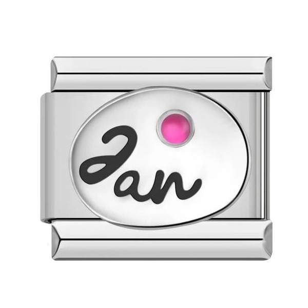 Jan January Red Garnet Birthday Birth Stone Month Charm Silver