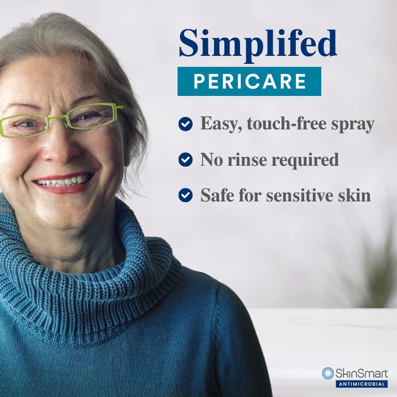SkinSmart Antimicrobial Perineal Cleanser, Ideal for Incontinence Care and Postpartum,