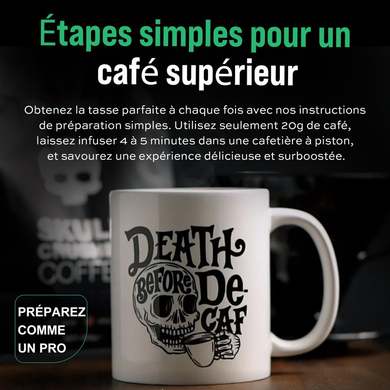 Skull Crusher Infused Ground Coffee with High Caffeine - Rainforest